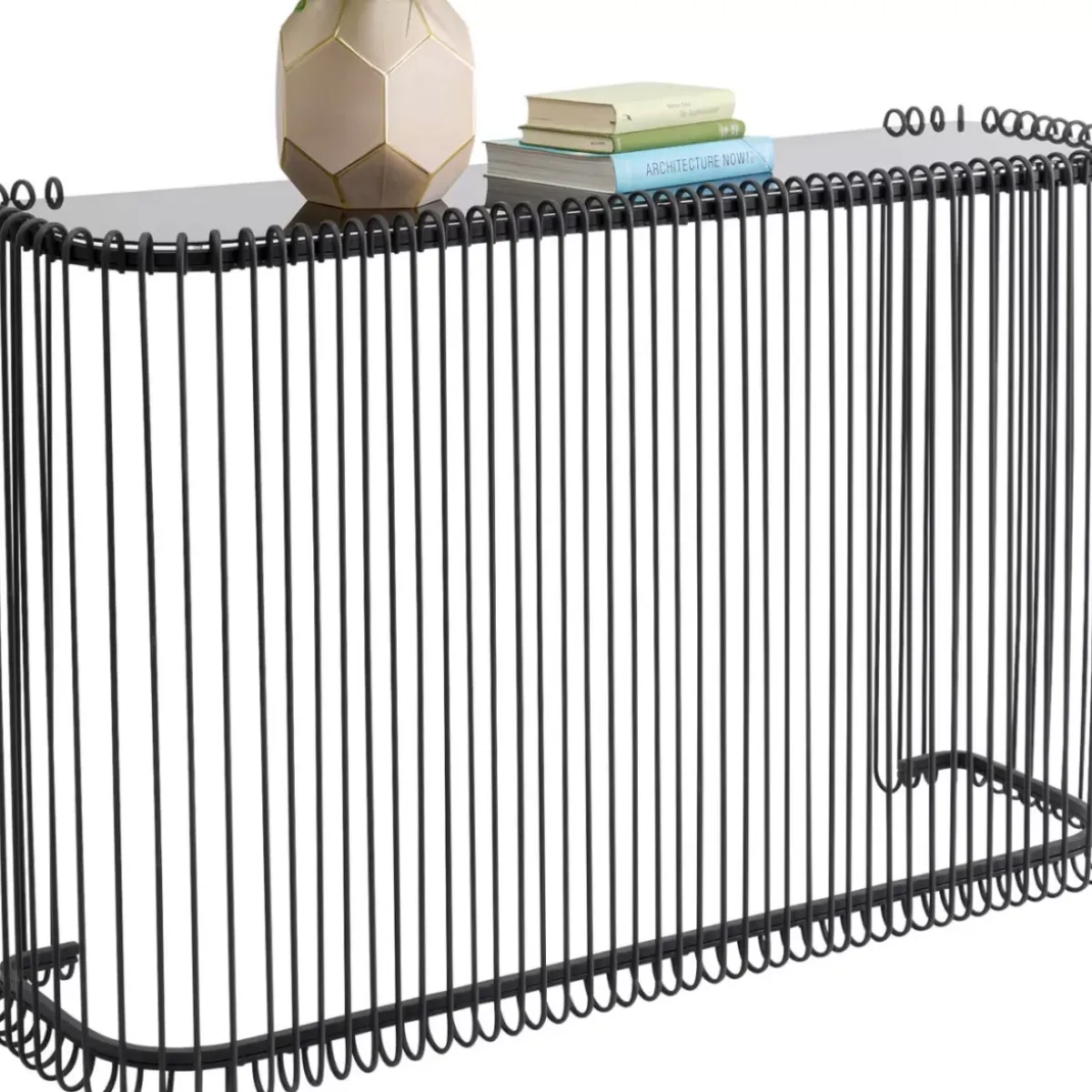 Discount Konsole Wire Glas Schwarz 142X89Cm Kommoden & Sideboards