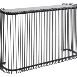 Discount Konsole Wire Glas Schwarz 142X89Cm Kommoden & Sideboards