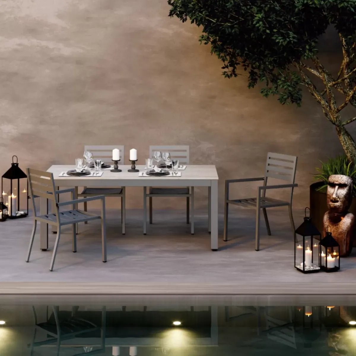 Discount Laterne Giardino Schwarz Gold (4/Set) Kerzenständer & Laternen