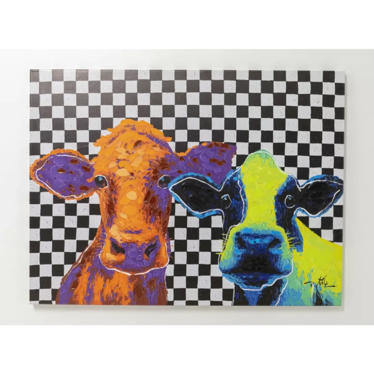 Sale Leinwandbild Colorful Cows 120X90Cm Bilder