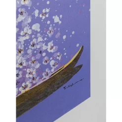 New Leinwandbild Flower Boat Lila Weis 120X160Cm Bilder