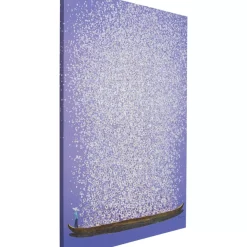 New Leinwandbild Flower Boat Lila Weis 120X160Cm Bilder