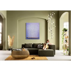 New Leinwandbild Flower Boat Lila Weis 120X160Cm Bilder