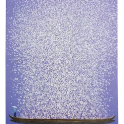 Discount Leinwandbild Flower Boat Lila Weis 80X100Cm Bilder