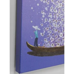 Discount Leinwandbild Flower Boat Lila Weis 80X100Cm Bilder