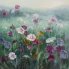 Best Leinwandbild Pastell Flowers 120X120Cm Bilder