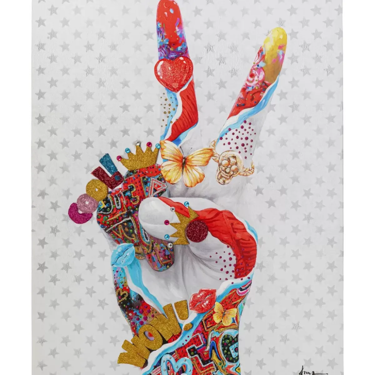 Hot Leinwandbild Peace Sign 90X120 Bilder