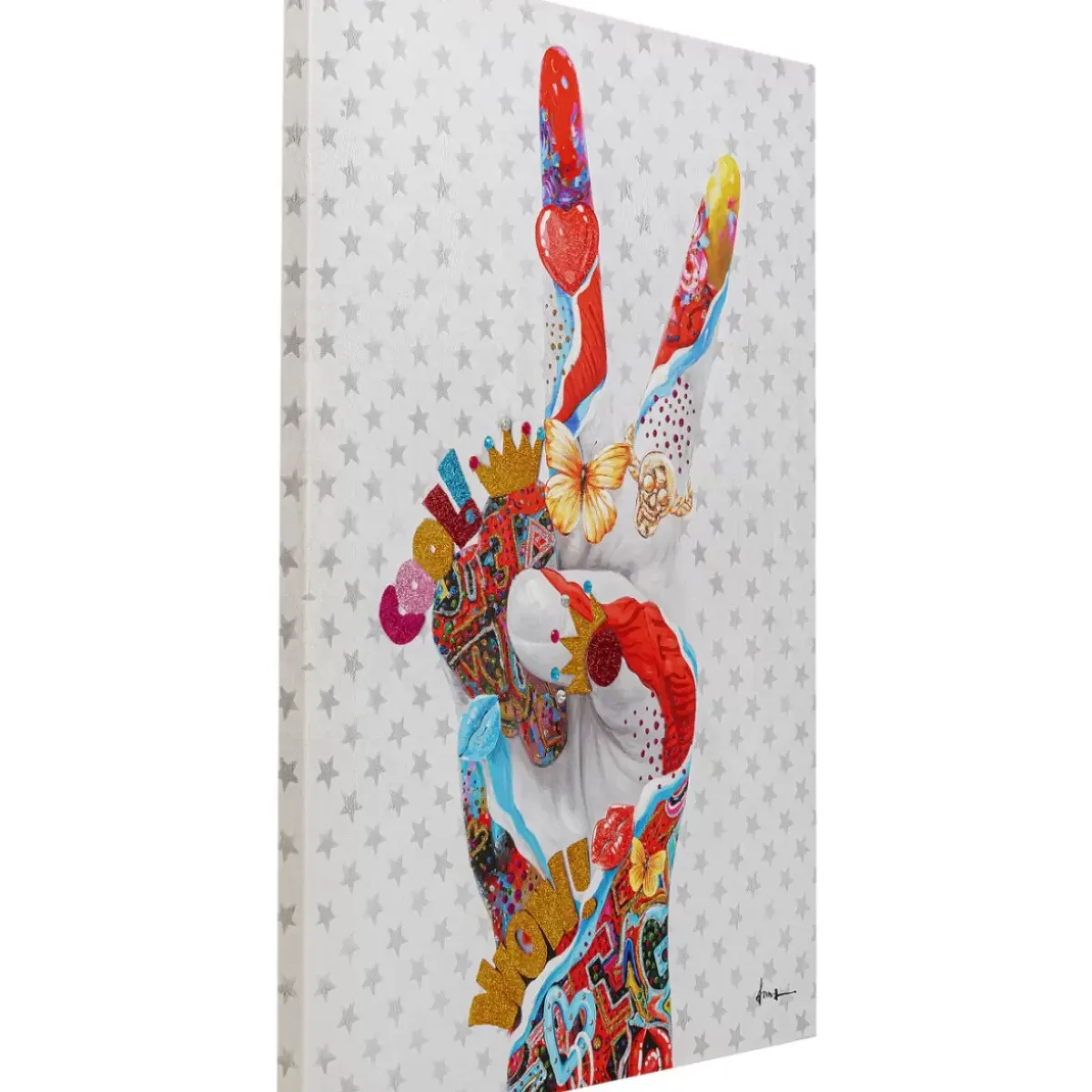 Hot Leinwandbild Peace Sign 90X120 Bilder