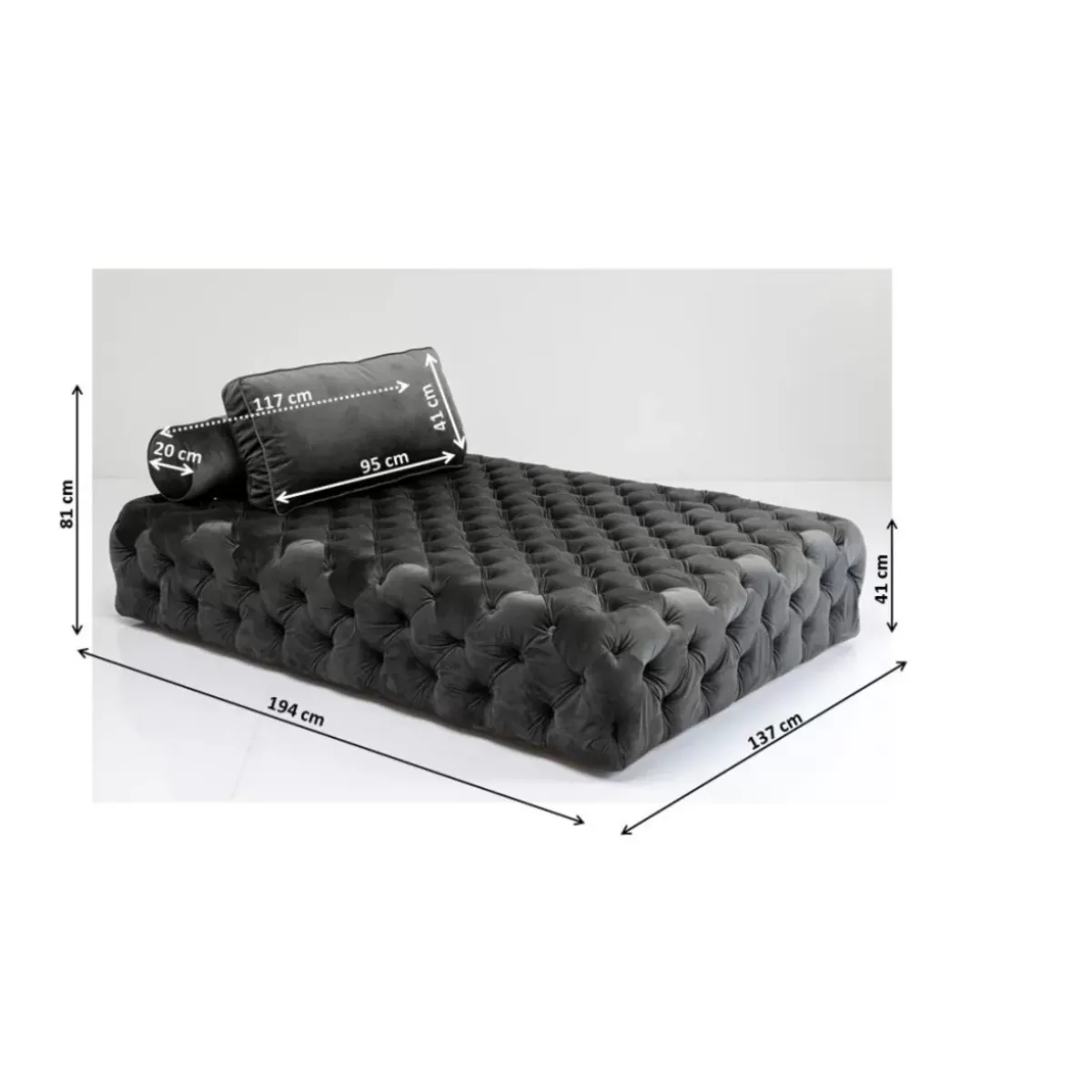 New Liege Bottone Velvet Grau Sofas & Couches