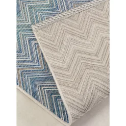 New Outdoor Teppich Zigzag Blau 160X230Cm Teppiche
