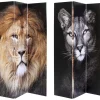 Best Paravent King Lion Vs Cat Girl 120X180Cm Paravents