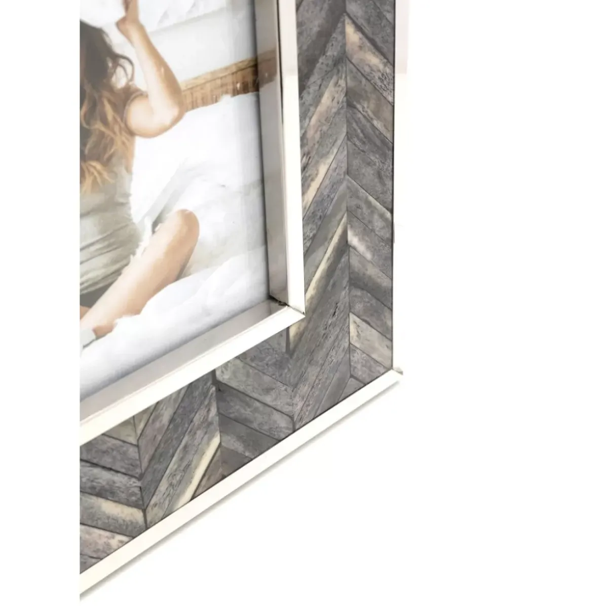 Rahmen Chevron Grau 13X18 Deko & Geschenkartikel