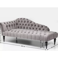 Sale Recamiere Desire Velvet Silbergrau Sofas & Couches