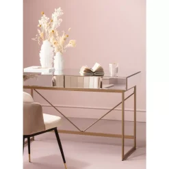 Discount Schreibtisch Soran Gold 120X50Cm Tische