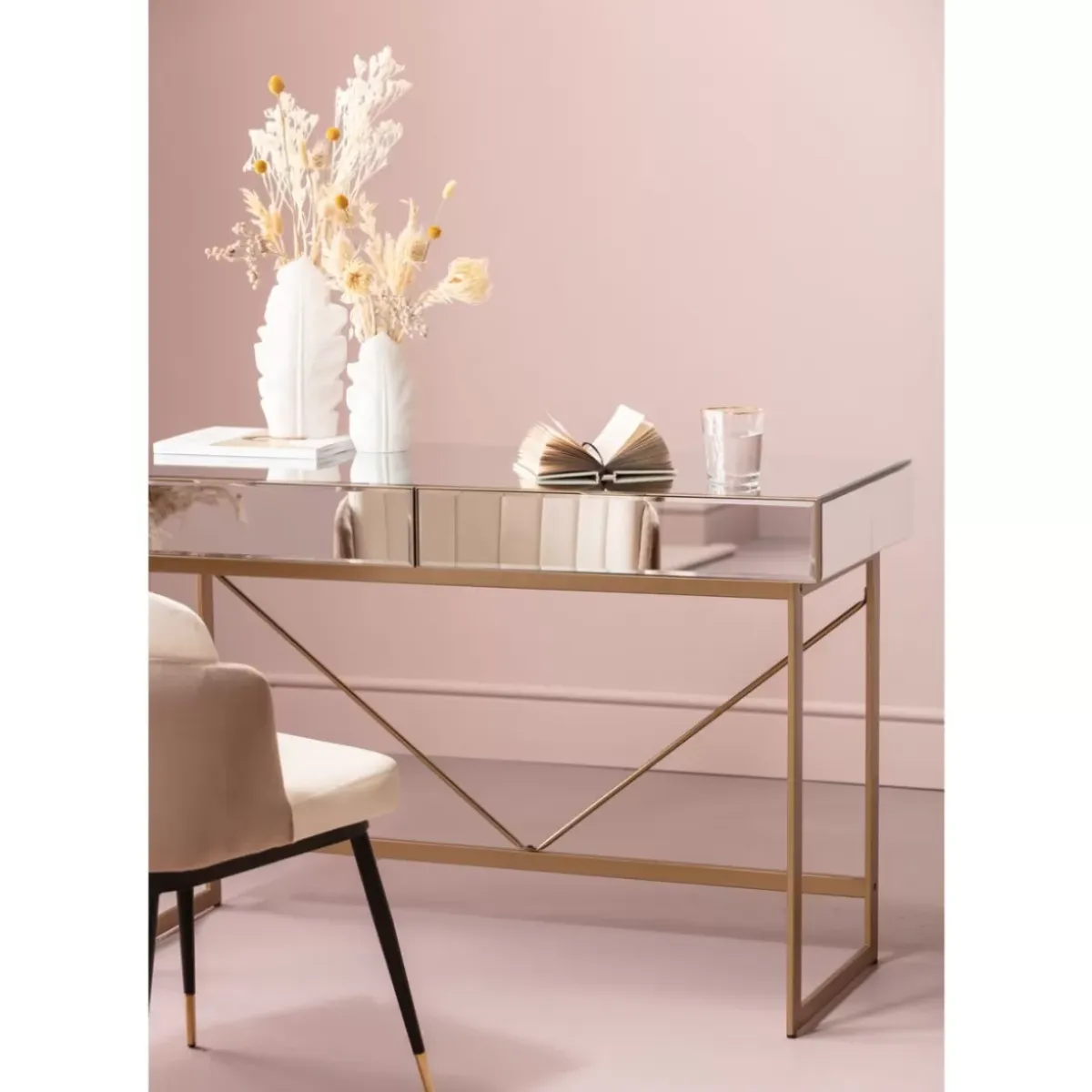 Discount Schreibtisch Soran Gold 120X50Cm Tische