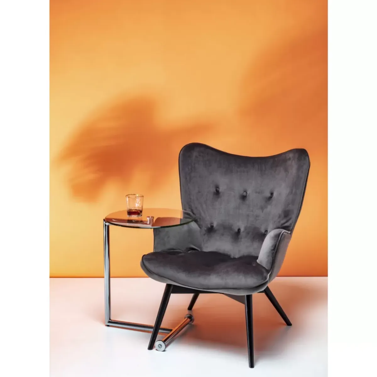 Outlet Sessel Black Vicky Velvet Grau Sessel