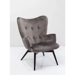 Outlet Sessel Black Vicky Velvet Grau Sessel