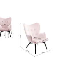 Best Sessel Black Vicky Velvet Rose Sessel