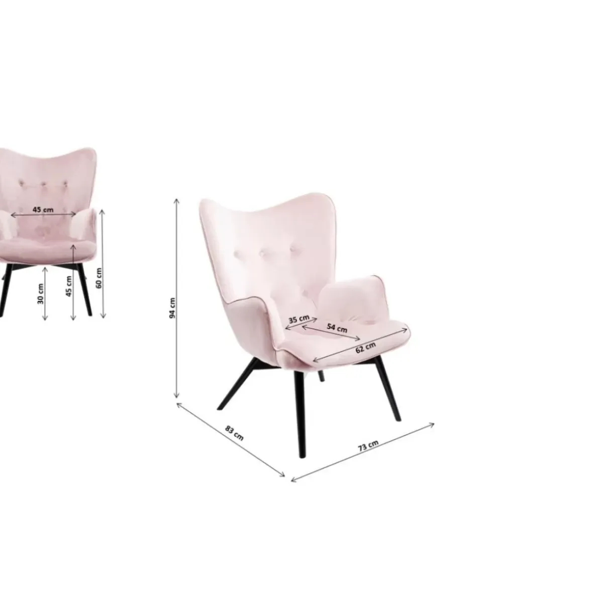 Best Sessel Black Vicky Velvet Rose Sessel