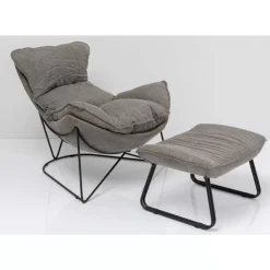 Hot Sessel Mit Hocker Snuggle Grau (2/Tlg) Sessel