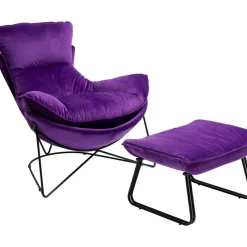 Clearance Sessel Mit Hocker Snuggle Lila (2/Tlg) Sessel