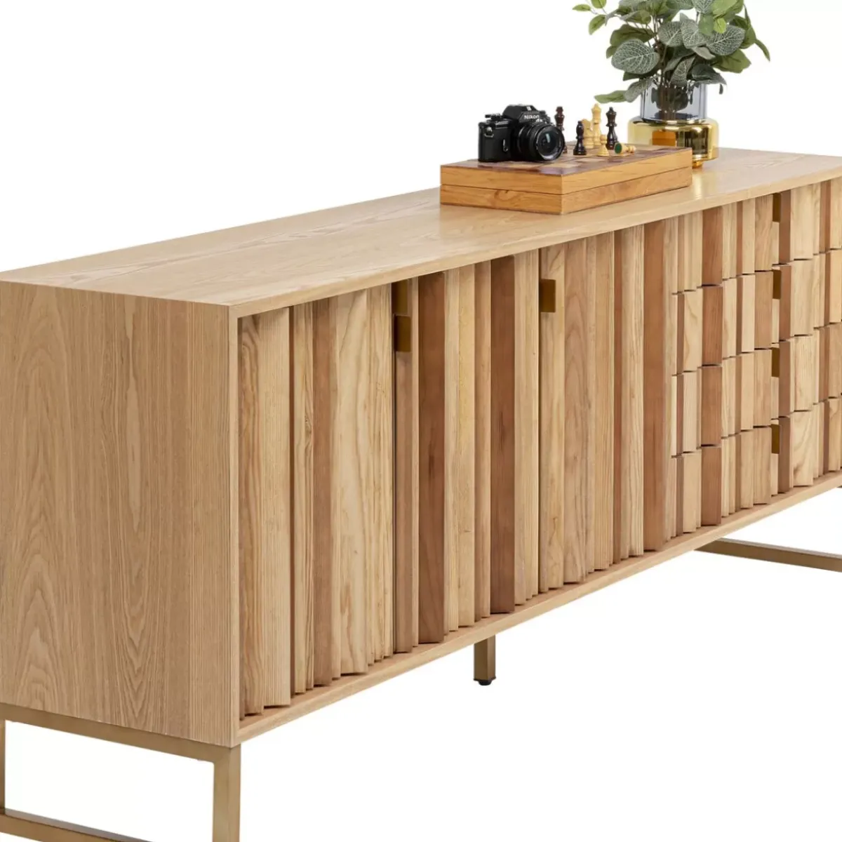 Sideboard Concertina Natur 186X74Cm Kommoden & Sideboards