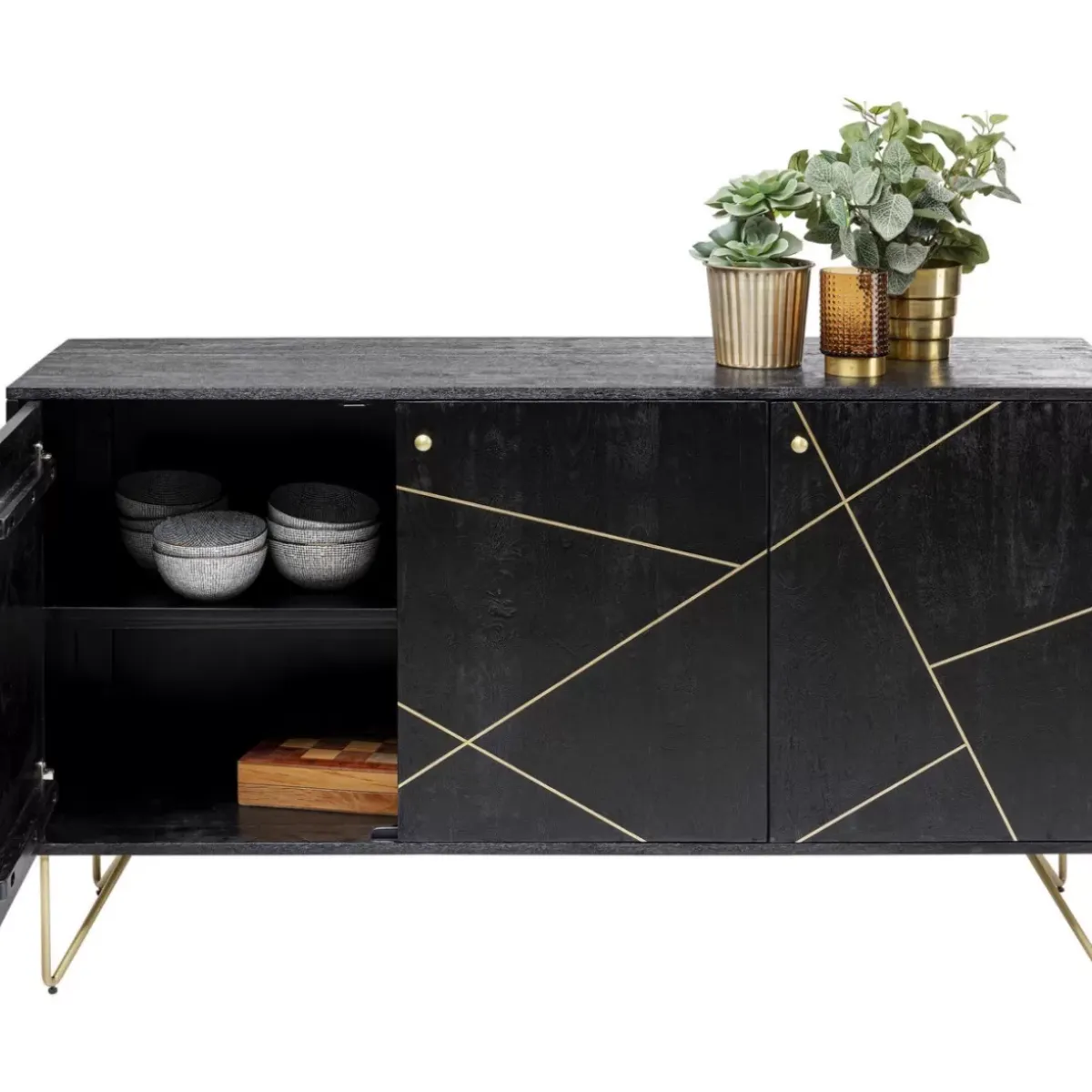 Best Sideboard Gold Vein 3 Turig 145X82Cm Kommoden & Sideboards