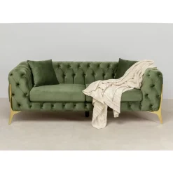 Clearance Sofa Bellissima 2-Sitzer Velvet Grun 200Cm Sofas & Couches