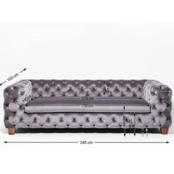 Discount Sofa Desire 3-Sitzer Silbergrau Sofas & Couches