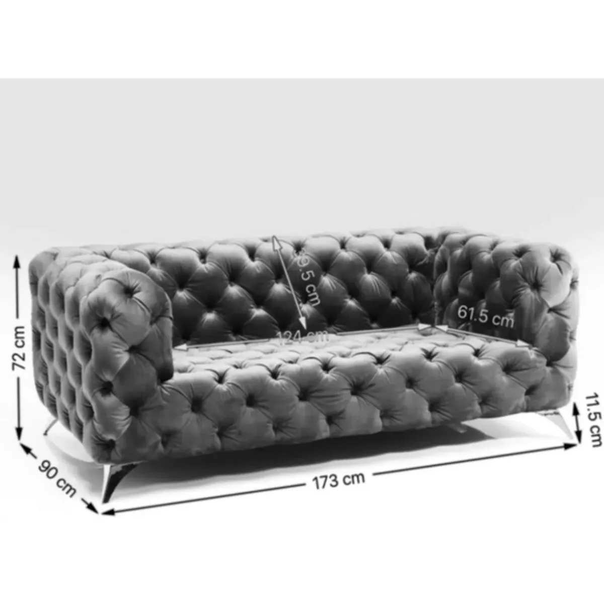 Sale Sofa Look 2-Sitzer Velvet Blau Sofas & Couches
