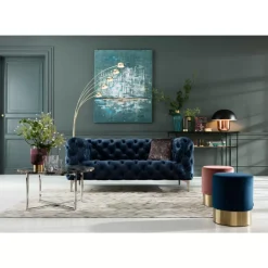Sale Sofa Look 2-Sitzer Velvet Blau Sofas & Couches