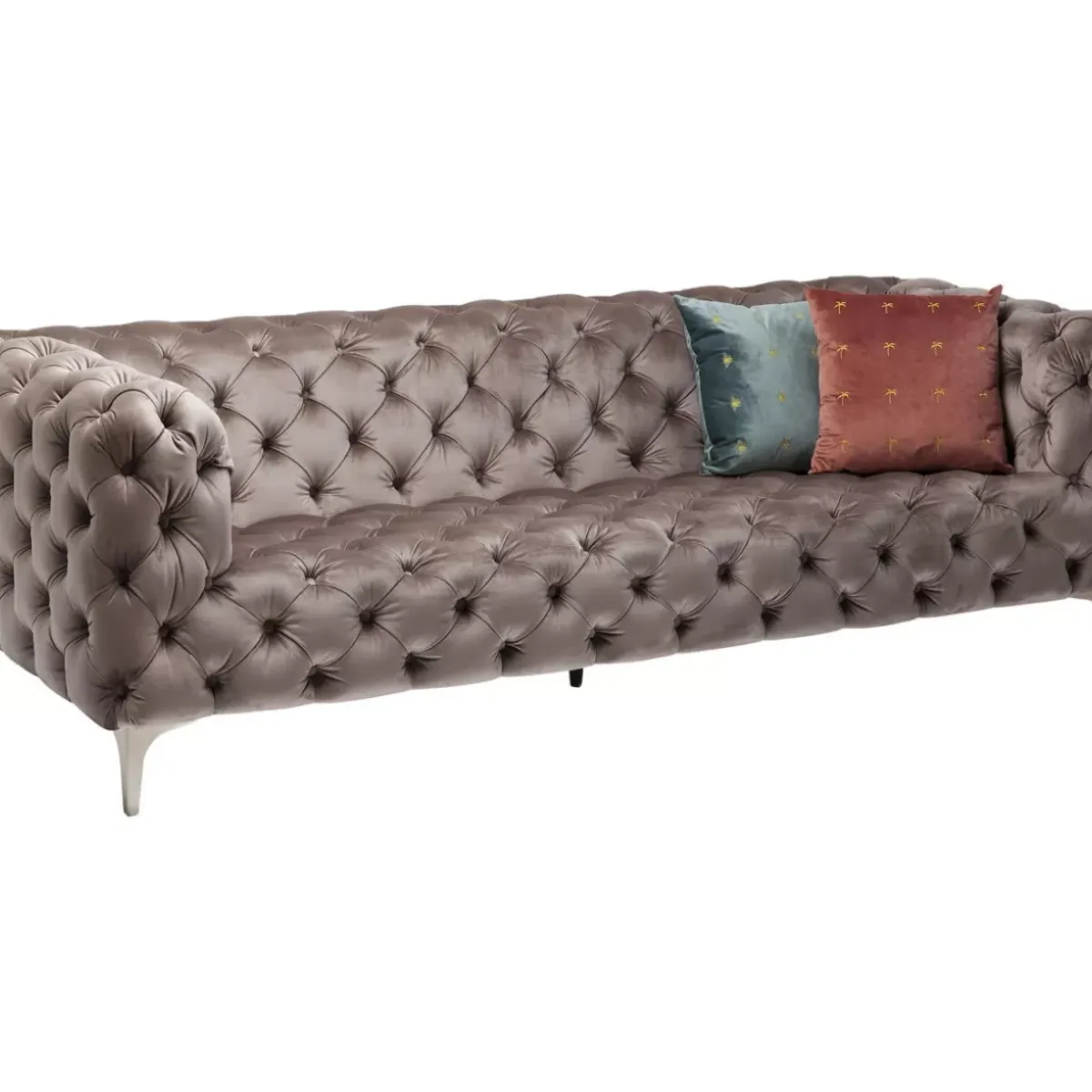 Clearance Sofa Look 3-Sitzer Velvet Grau Sofas & Couches