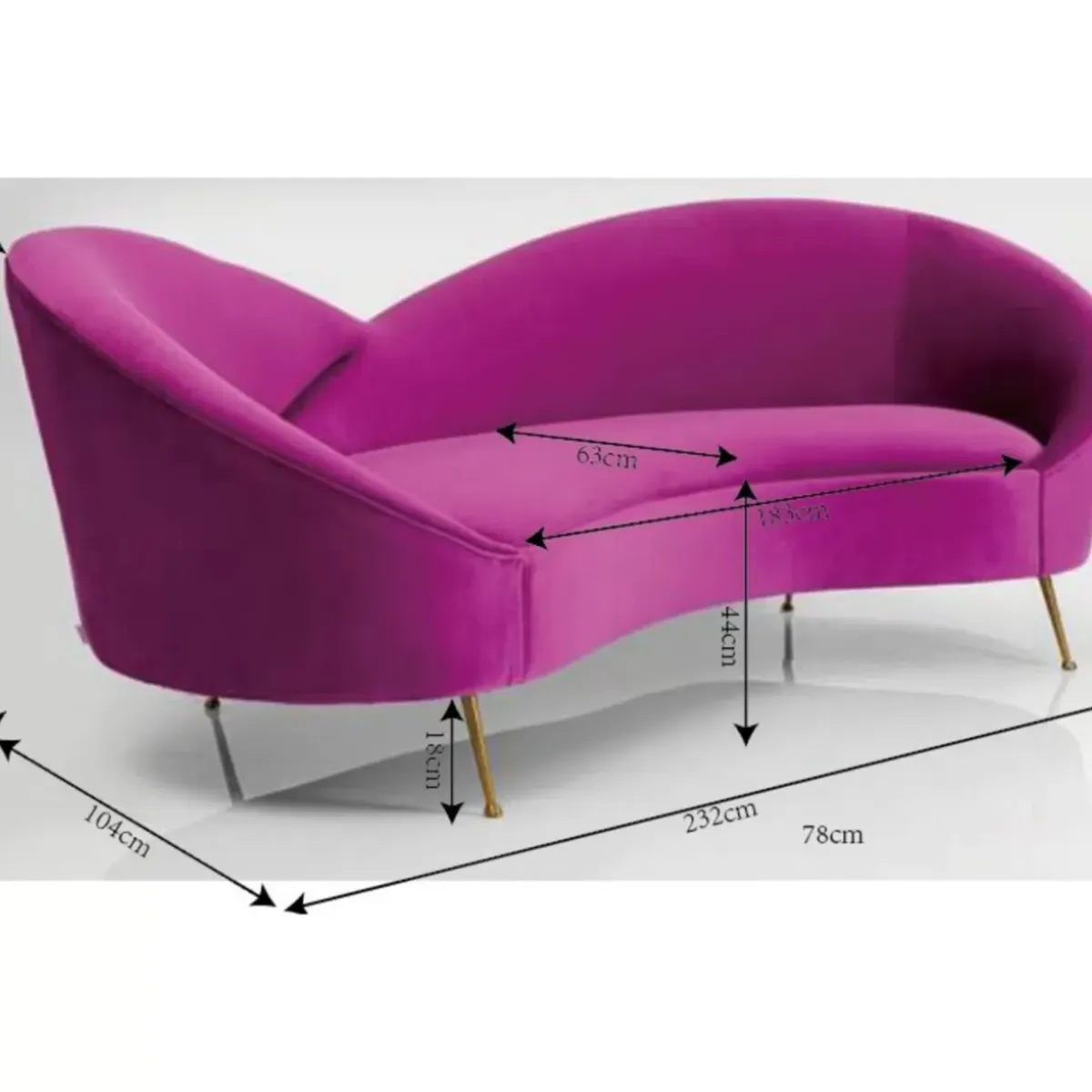 Outlet Sofa Night Fever 3-Sitzer Lila Sofas & Couches