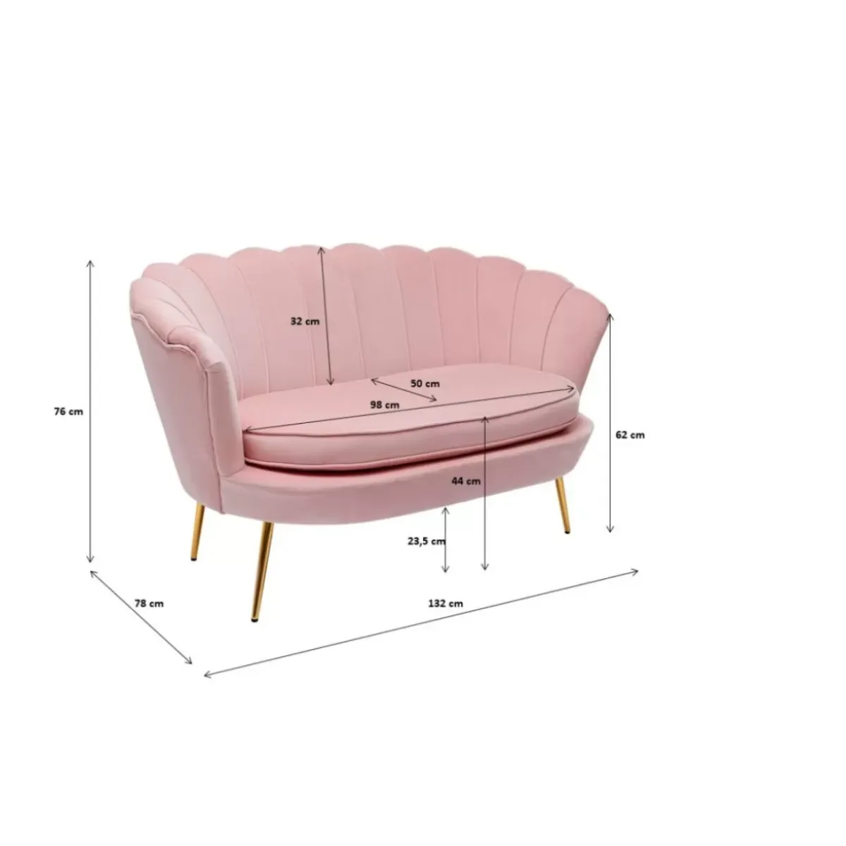 Sofa Water Lily 2-Sitzer Rosa Sofas & Couches