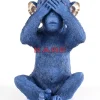 Discount Spardose Monkey Mizaru Blau Deko & Geschenkartikel