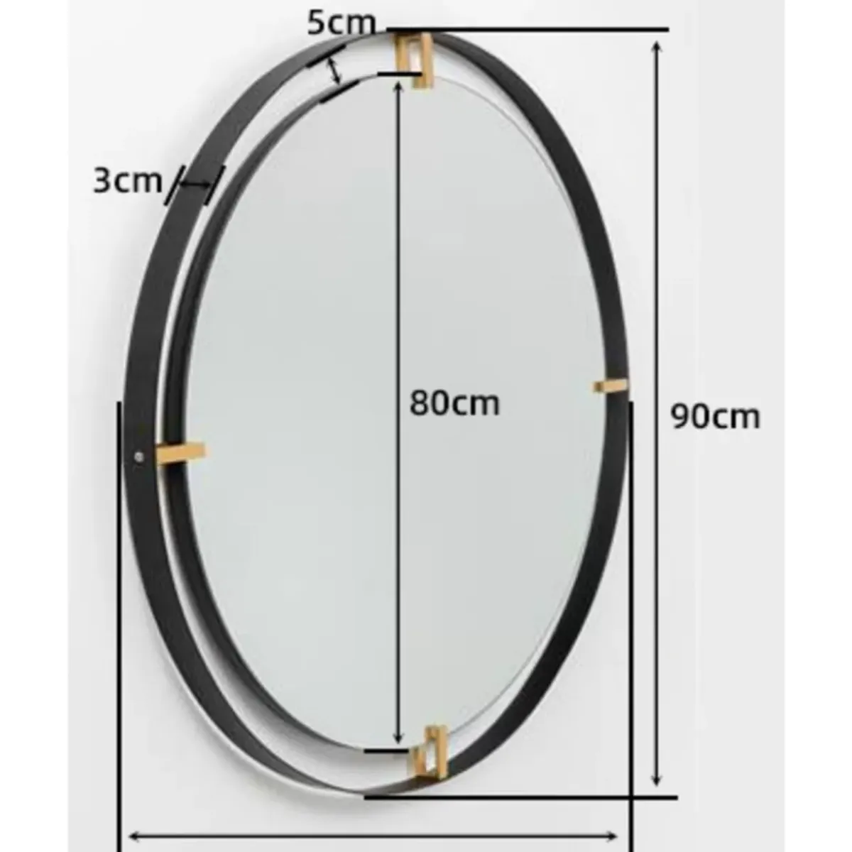 Clearance Spiegel Betsy Frame Round Metal 90O Spiegel