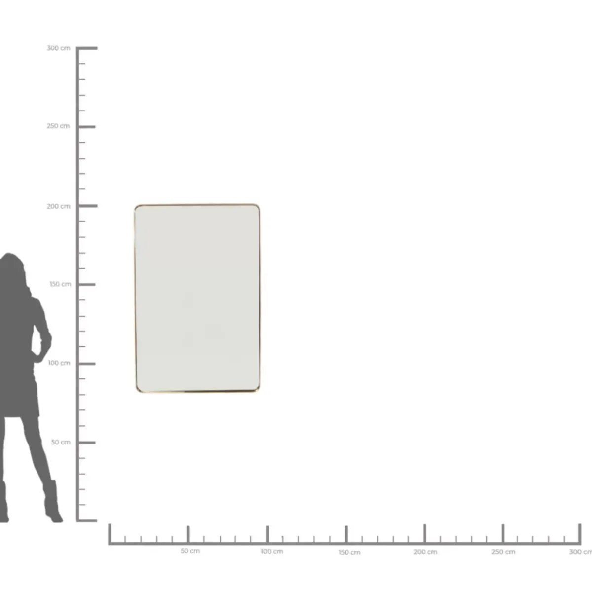 New Spiegel Curve Rectangular Brass 80X120Cm Spiegel