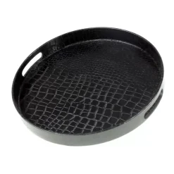 Tablett In Schlangenoptik Schwarz Geschirr & Tischaccessoires