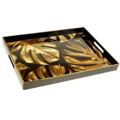 Outlet Tablett Monstera Gold Geschirr & Tischaccessoires