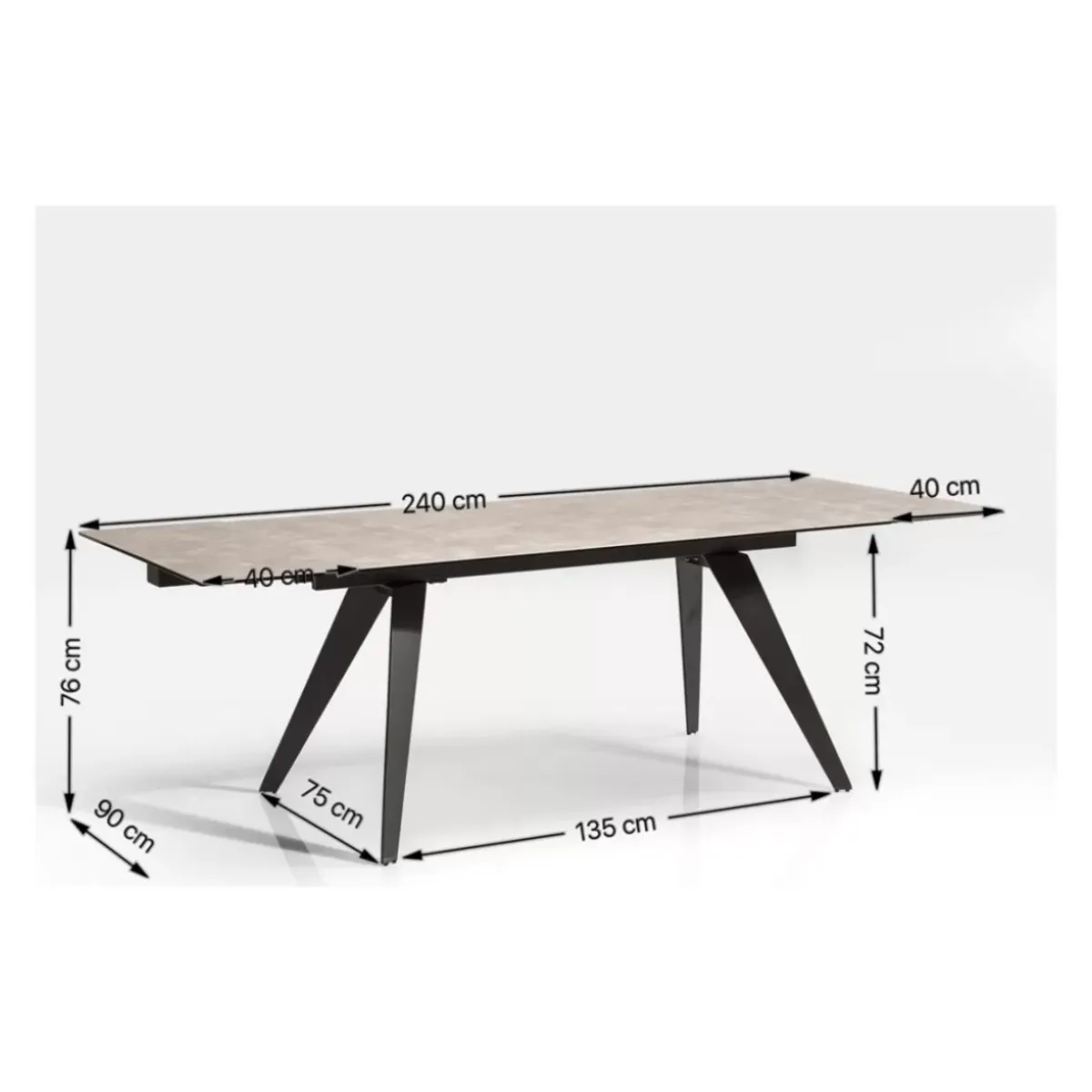 Online Tisch Amsterdam Marble 160(40+40)X90 Tische