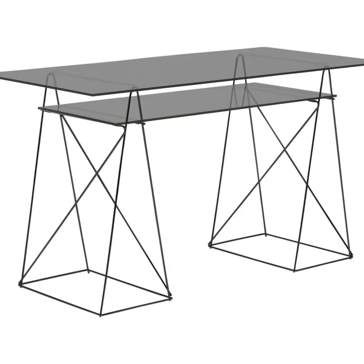 Tisch Polar Schwarz 8Mm Esg 135X65Cm Tische