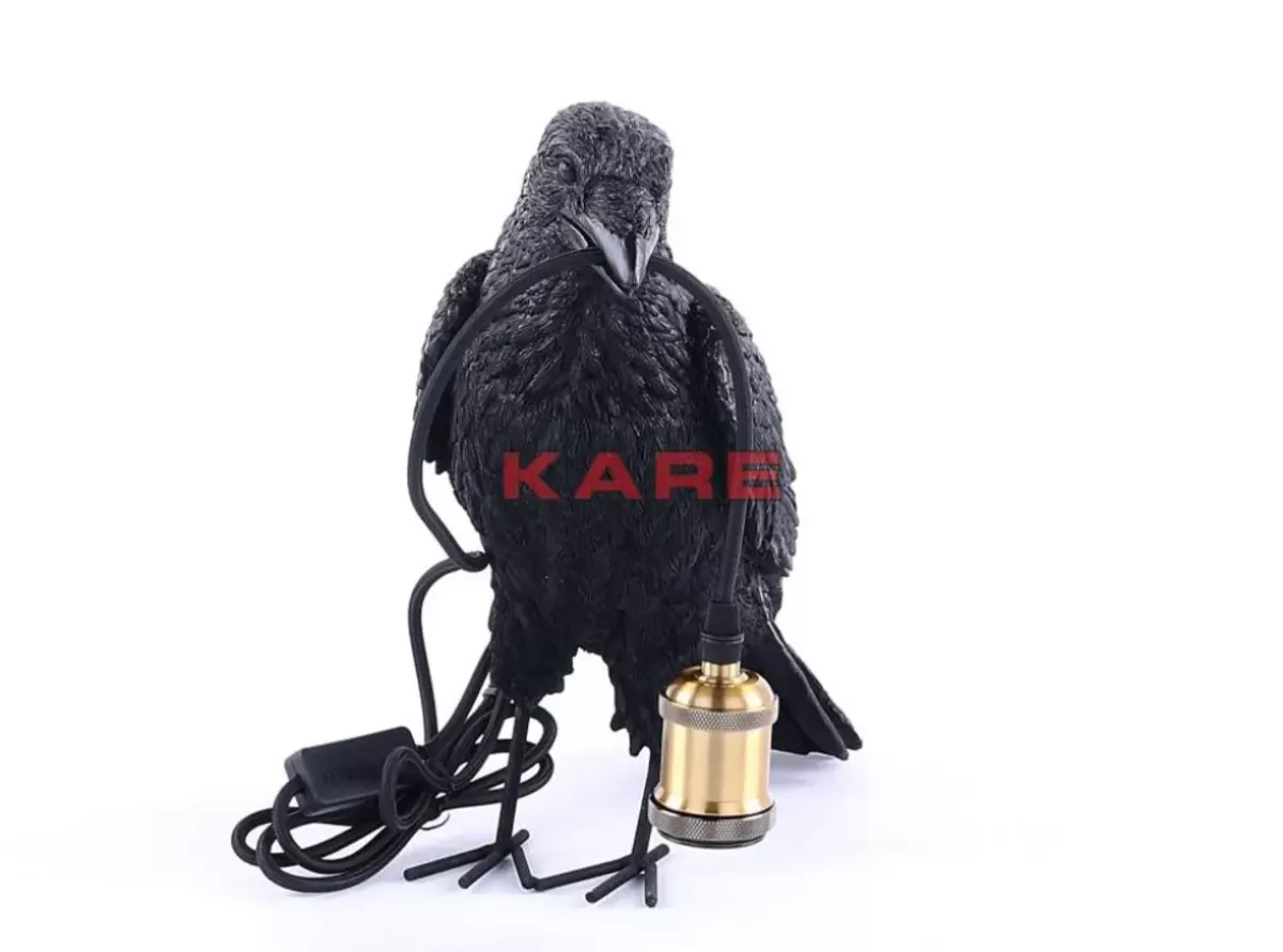 Outlet Tischleuchte Animal Crow Matt Schwarz Tischleuchten