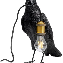 Outlet Tischleuchte Animal Crow Matt Schwarz Tischleuchten
