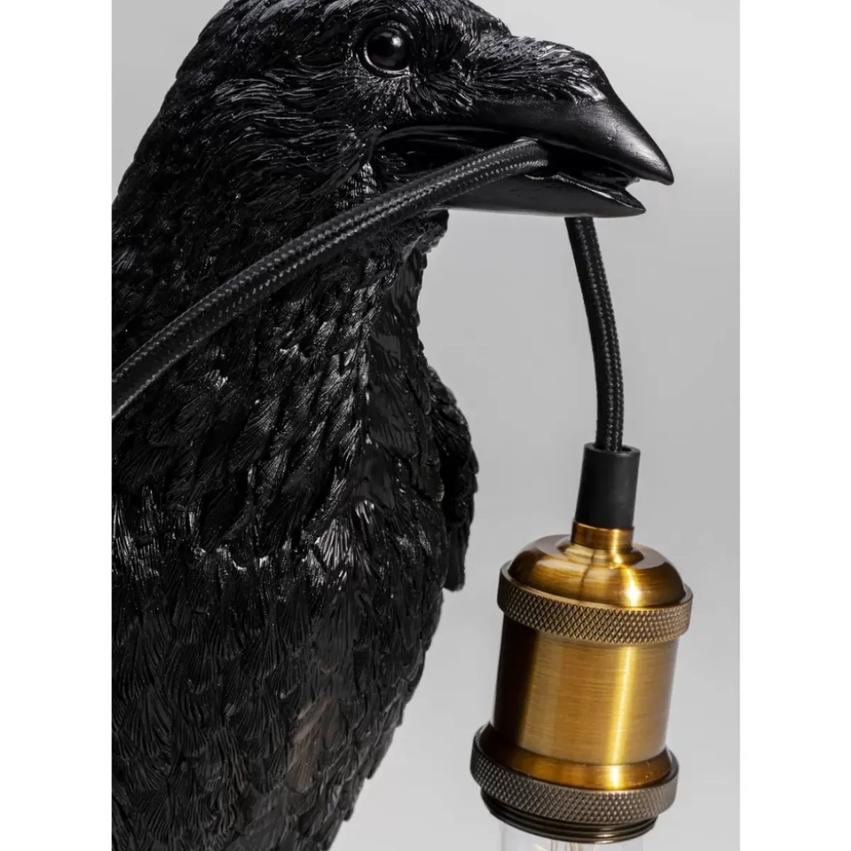 Outlet Tischleuchte Animal Crow Matt Schwarz Tischleuchten