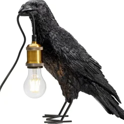 Outlet Tischleuchte Animal Crow Matt Schwarz Tischleuchten