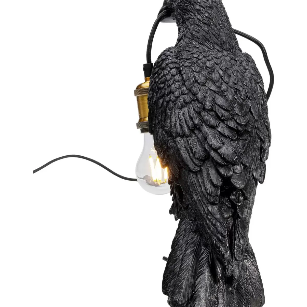 Outlet Tischleuchte Animal Crow Matt Schwarz Tischleuchten