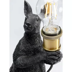 Outlet Tischleuchte Animal Kangaroo Schwarz Matt 46Cm Tischleuchten