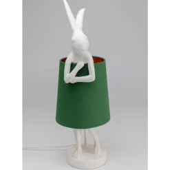 Clearance Tischleuchte Animal Rabbit Weis/Grun 68Cm Tischleuchten