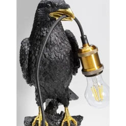 Best Tischleuchte Animal Sitting Crow Matt Schwarz Tischleuchten