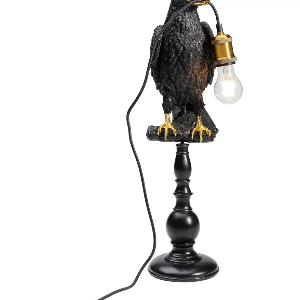 Best Tischleuchte Animal Sitting Crow Matt Schwarz Tischleuchten
